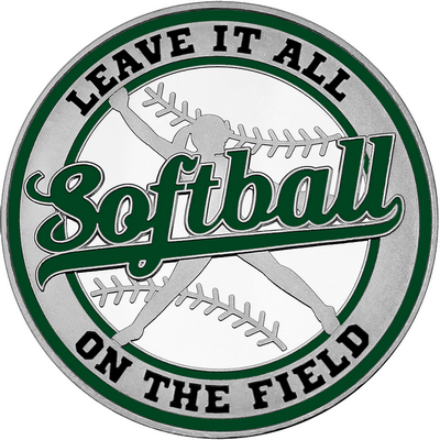 Dark Green "Softball" with Dark Green Outer Circular Borders